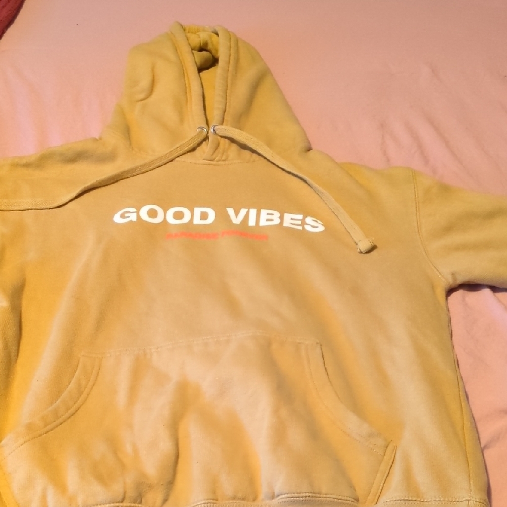 Hanes Yellow Hoodie - Good Vibes